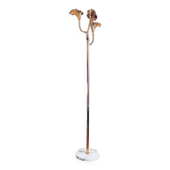 Italian floor lamp from the 70s in brass and marble