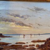 Painting "Bay in Brittany, Trezguen" Felix Choisnard 1846 / 1924 Impressionist