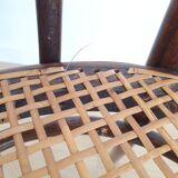 Thonet armchair in curved wood and canework
