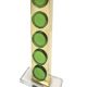 Mid Modern Style Pair of Brass Italian Table Lamps with Green Murano Glass