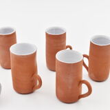 Series of six terracotta cups
