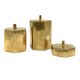 Set of 3 solid Brass boxes , De Falco Italy 1970s