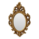 Small French Crested Mirror, Gold Leaf Gilt, Baroque Style, 35 cm