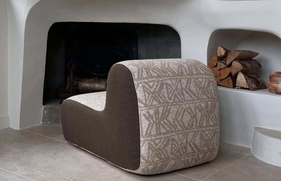 Pair of reupholstered vintage armchairs