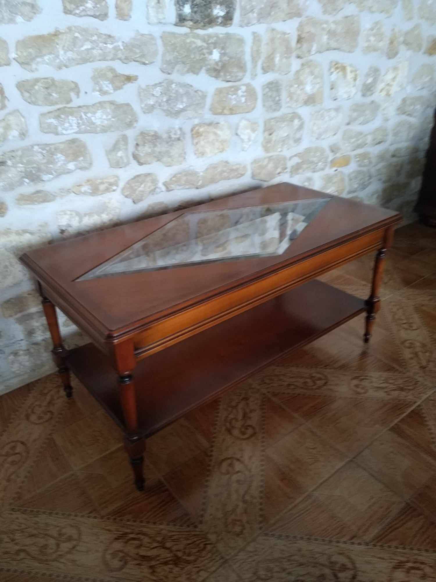 Glass center coffee table