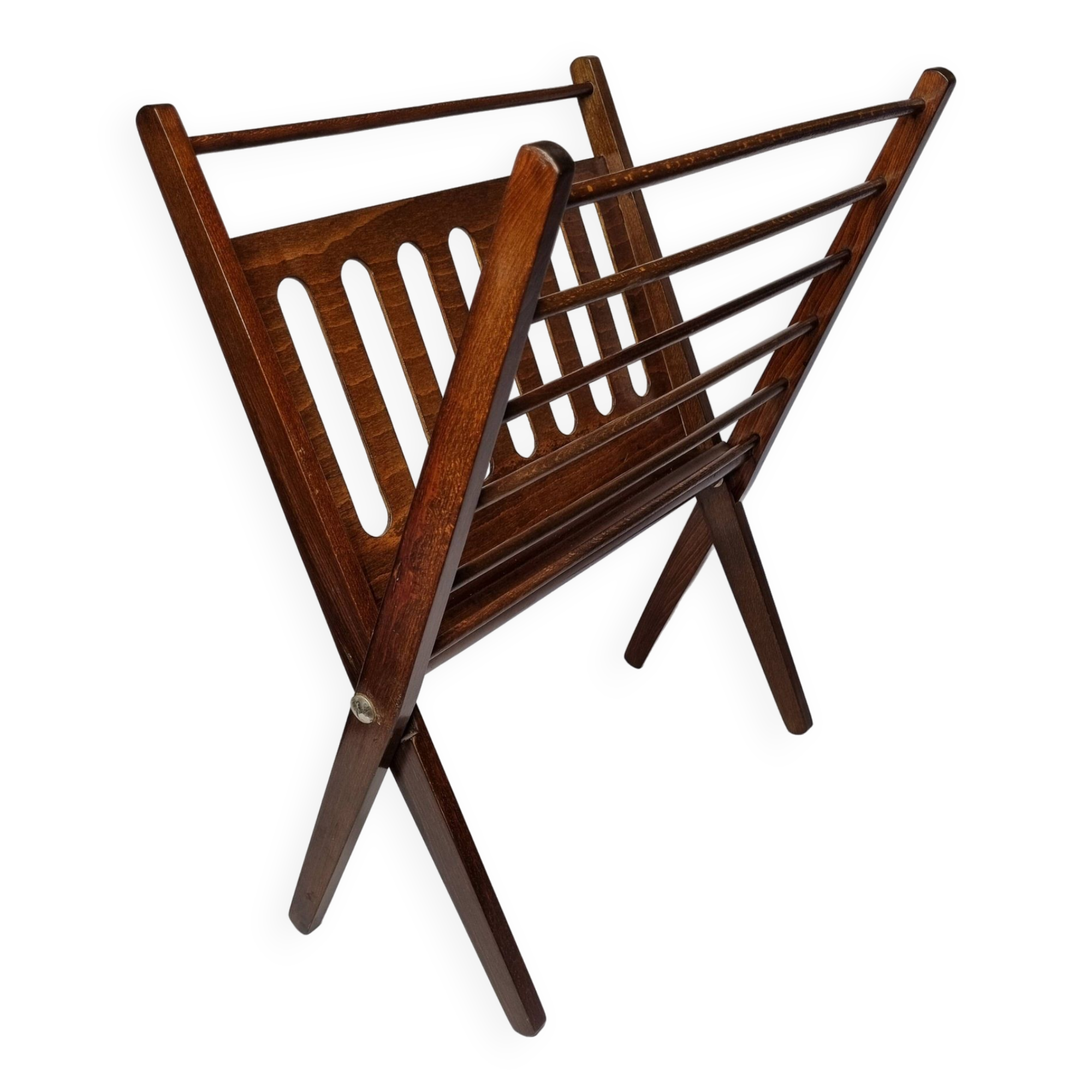 Folding teak magazine rack by Cees Braakman