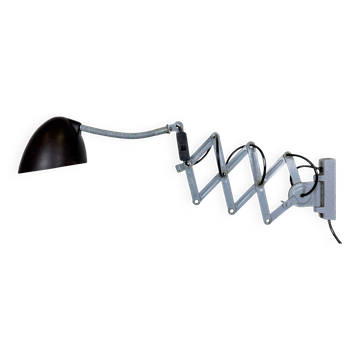 Grey Industrial Scissor Wall Lamp from Elektroinstala, 1960s