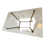 Vintage coffee table (1950s) with a glass top - bronze legs