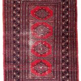 Handmade vintage rug Uzbek Bukhara 94cm x 163cm 1970s