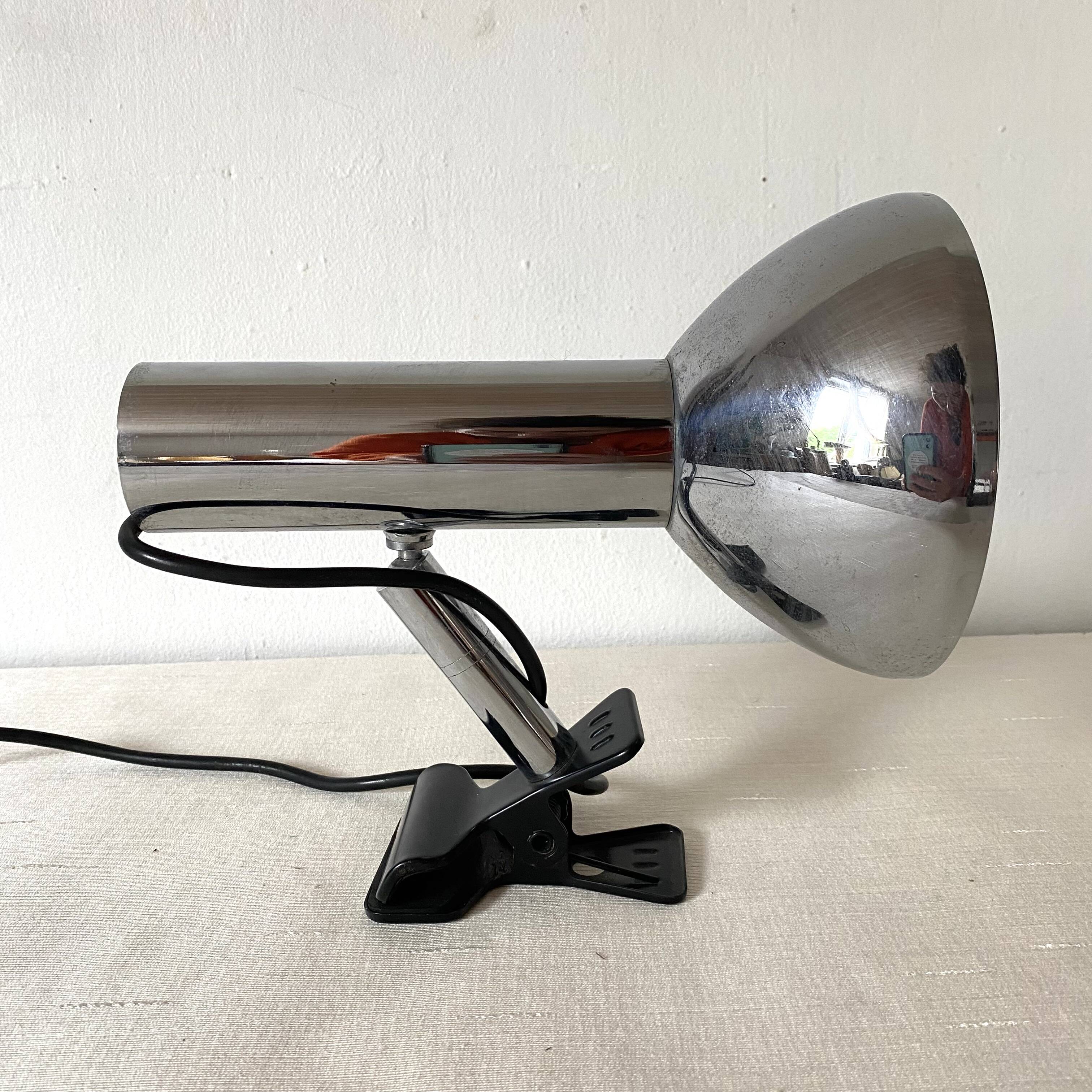 Adjustable chrome vintage clamp spotlight