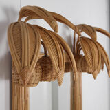 Lighted mirror in rattan 100x80cm