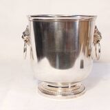 Silver-plated metal table ice bucket with lion head decoration