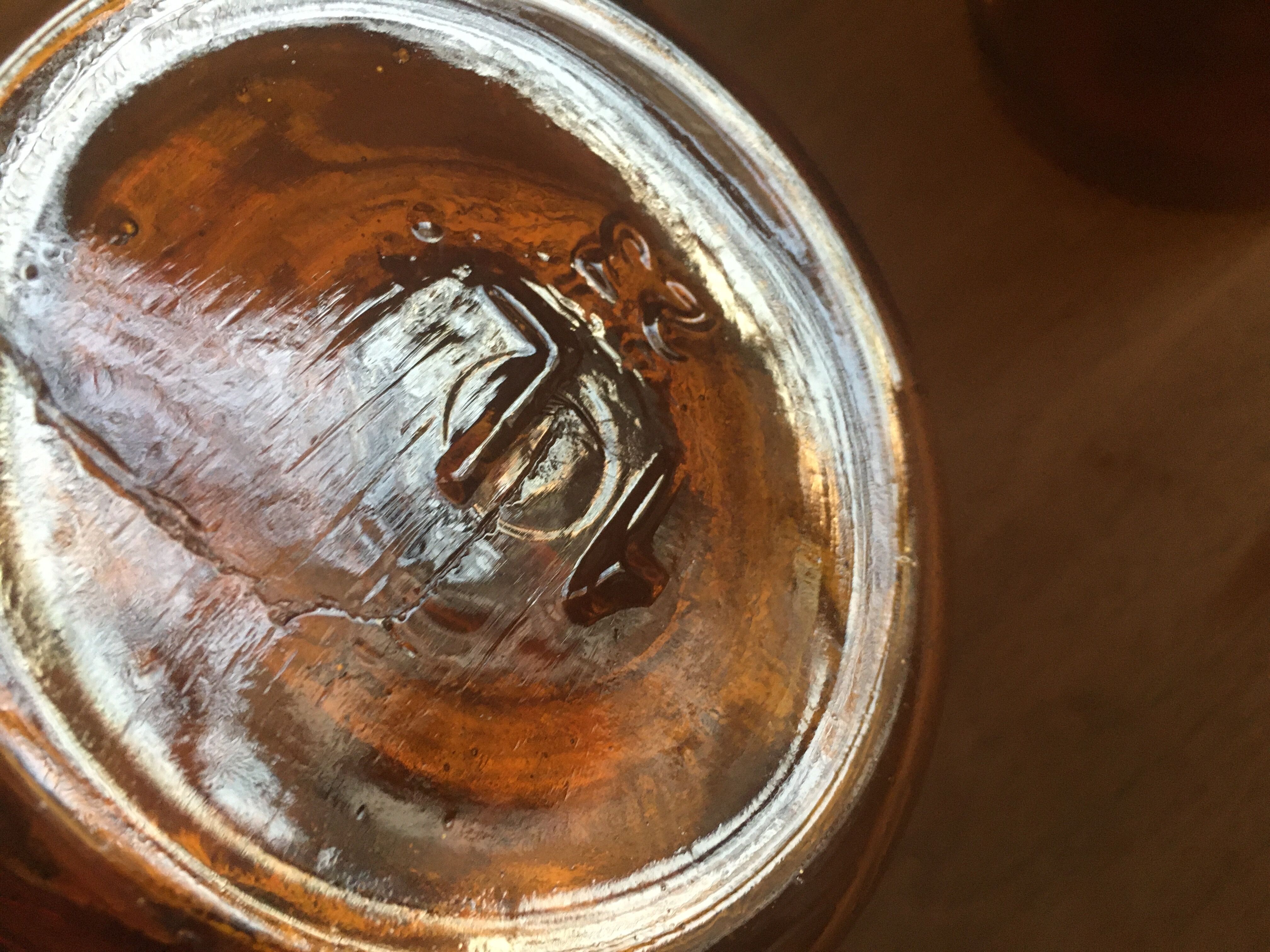 Duo of amber BVB jars