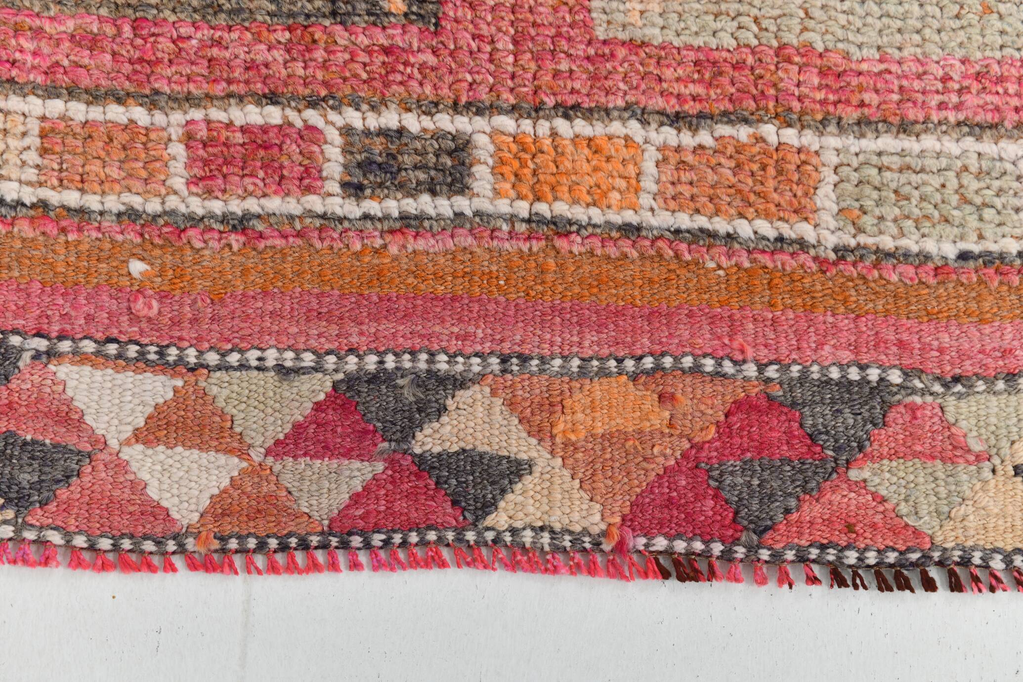 Pink & Red Vintage Runner Rug, 100x356Cm