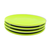 Set of 4 green ceramic plates