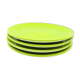 Set of 4 green ceramic plates