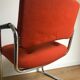 Fauteuil vintage de bureau piètement luge en laine orange par steelcase strafor