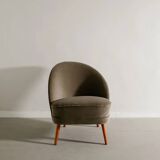 Swedish Sculptural Wooden Asymmetrical Armchair by Arne Norell, 1950s