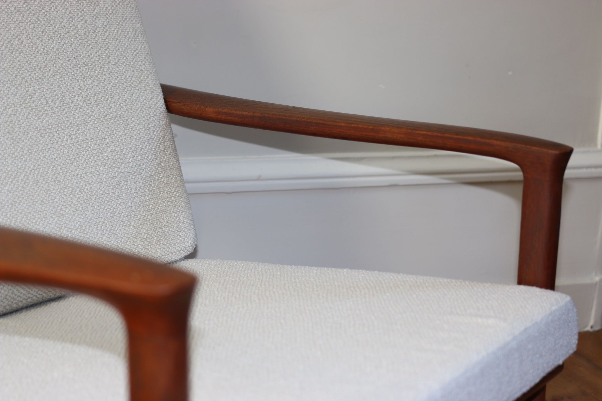 Pair of vintage Scandinavian teak armchairs from the 1960s.