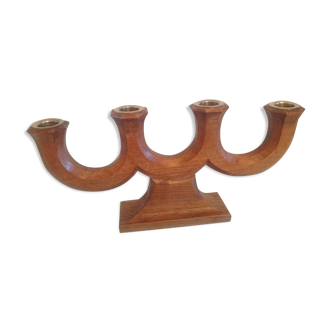 Candlestick four branches of scandinavian style wooden