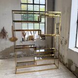 Brass shelf 1970 Belgo Chrom regency