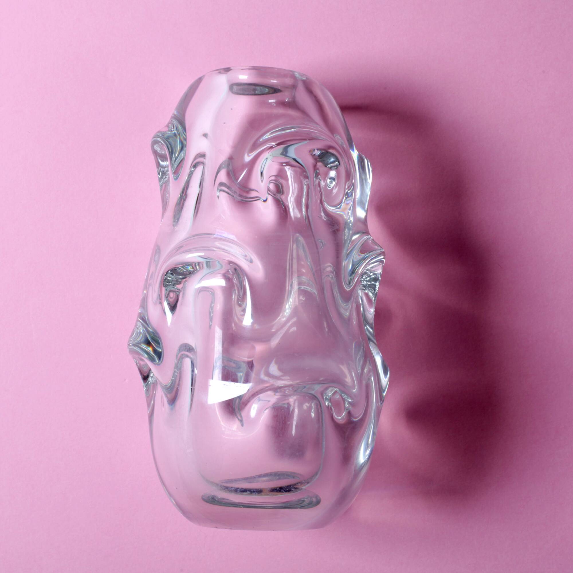 Vase en cristal / Börne Augustsson / Åseda glasbruk / Suède / années 1940