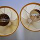 PAIR OF XL "COCOON" WALL LIGHTS, RESIN AND PINE, ITALY, 1970
