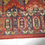 Old small rectangular wool carpet, oriental decoration / 4 medallions