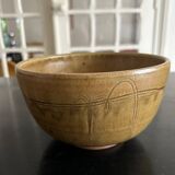 Stoneware salad bowl signed jg