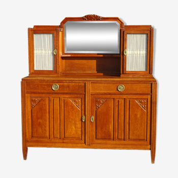 Art Deco period sideboard with 2 display windows and 1 central mirror