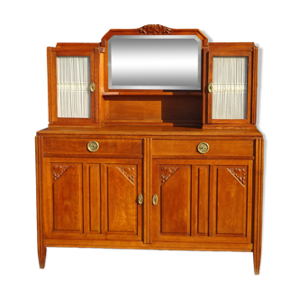 Art Deco period sideboard with 2 display windows and 1 central mirror