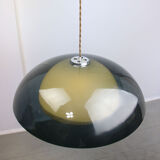 Italian green space age pendant lamp in plexiglass, 70s