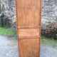 Vintage oak compass foot cabinet with 2 sliding doors painted red and blue