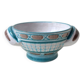 Ceramic bowl by R. Picault with geometric decoration from the 1960s.