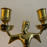Pair of tripod candlesticks late XIX