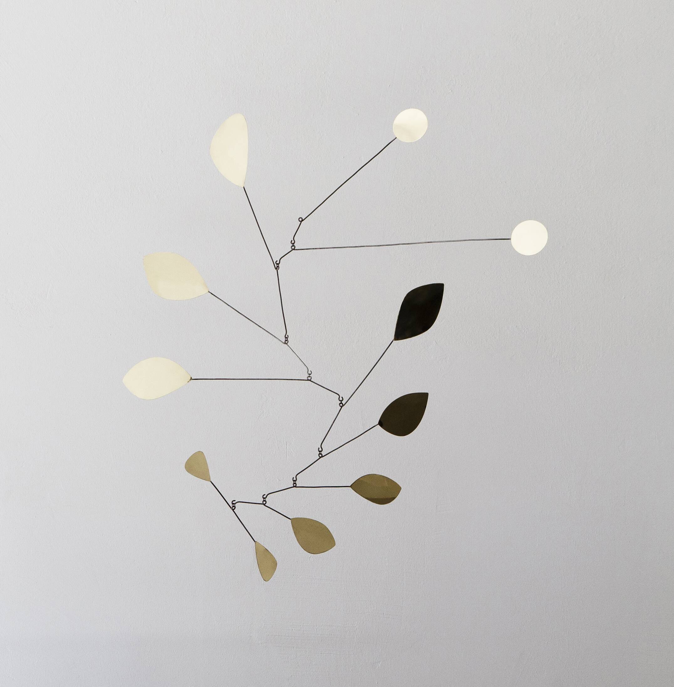 Large brass petal mobile