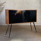 Vintage oak display cabinet bookcase