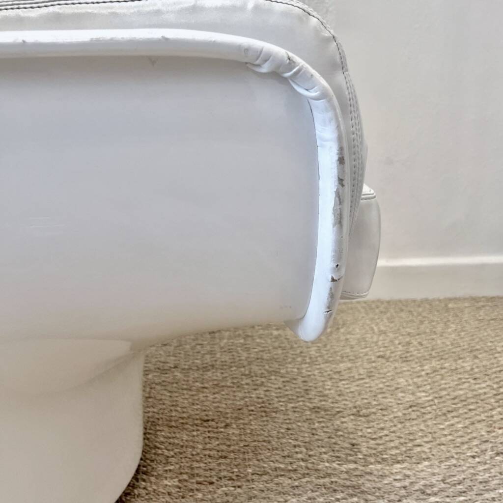 fauteuil Elda vintage de Joe Colombo en cuir blanc
