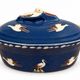 Large Alsatian terrine from Soufflenheim in blue with stork decoration – 41 cm