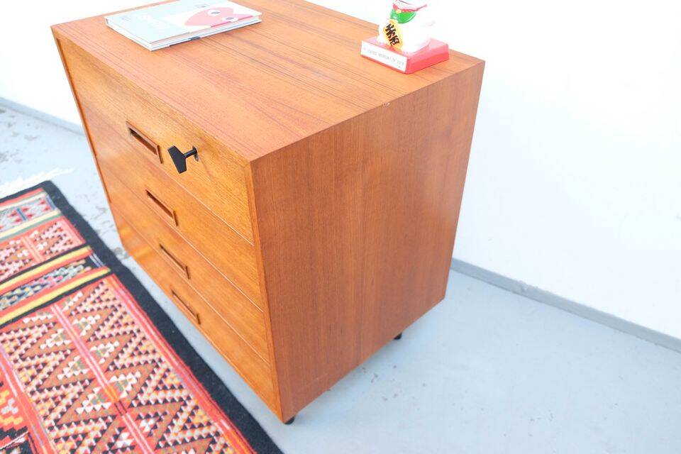 Vintage retro teak chest of drawers, 60s-70s style, 50s.