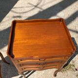 Paire de tables de chevet AMEUBLEMENT NF à 3 tiroirs style Louis XV
