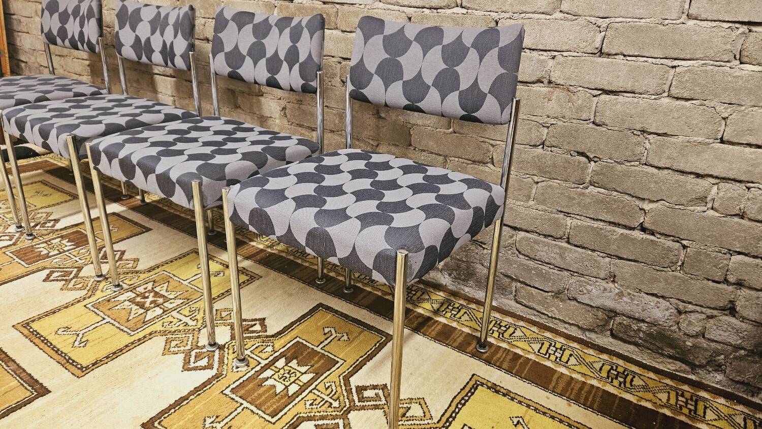 Set of 4 vintage Martin Stoll chairs 1970s