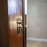 20th-Century Mahogany Linen-Press with Mirror, 1950s