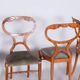 Restored Biedermeier Set Of Four Oak Walnut Chairs, Vienna, Austria, 1820s