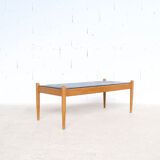 Scandinavian coffee table oak and slate 60's