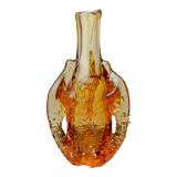 Orange Seguso vase, frosted Murano glass, Italy, 1970