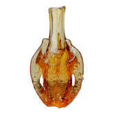 Orange Seguso vase, frosted Murano glass, Italy, 1970