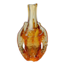 Vase Seguso orange, verre de Murano givré, Italie, 1970