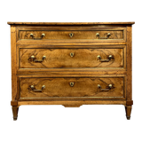 Louis XVI period chest of drawers in walnut and gilded brass nets circa 1780