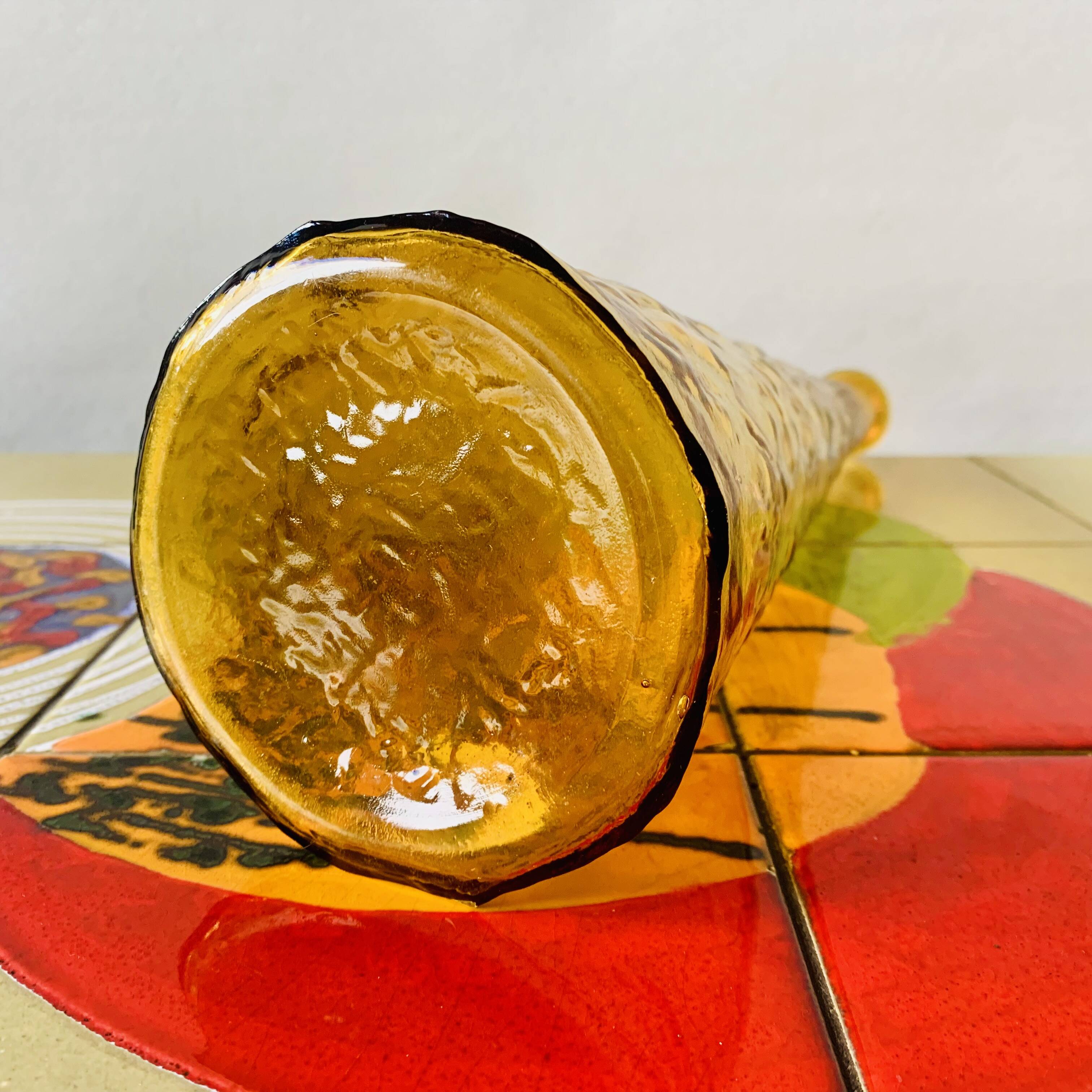 Amber Yellow Empoli Glass Genie Bottle - MCM